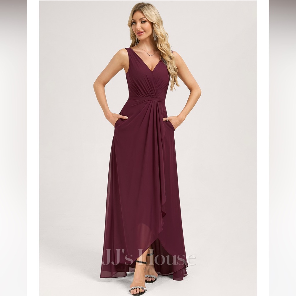 JJs House Cabernet Bridesmaid MOB MOG High Low Dress